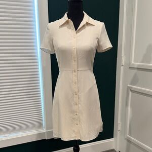 Classic Cream Button-Front Theory Dress